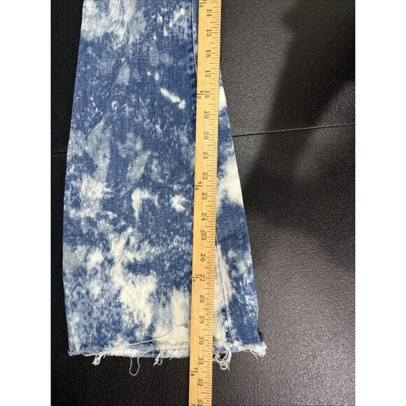 Mother Jeans The Weekender Fray Womens Sz 30 Graffiti Girl Bootcut Bleach Denim - Picture 11 of 11